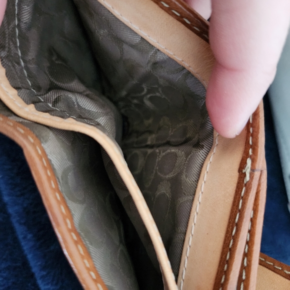 Coach SoHo Leather Handbag & matching Coach SoHo Wallet White Ivory & Tan Brown - Picture 13 of 14